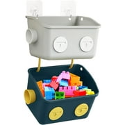 Bath Toy Storage Organizer Basket, 3 Pack Cute Robot Bathtub Shower Toy Organizer, Wall Mounted Hanging Bath Toy Holder with Hooks, for Tub Laundry