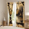 thumbnail image 3 of jejeloiu Wild Bear Curtains Pack of 2 (42x84 Each),Rustic Fishing Hunting Curtains Blackout For Men Women, 3 of 6