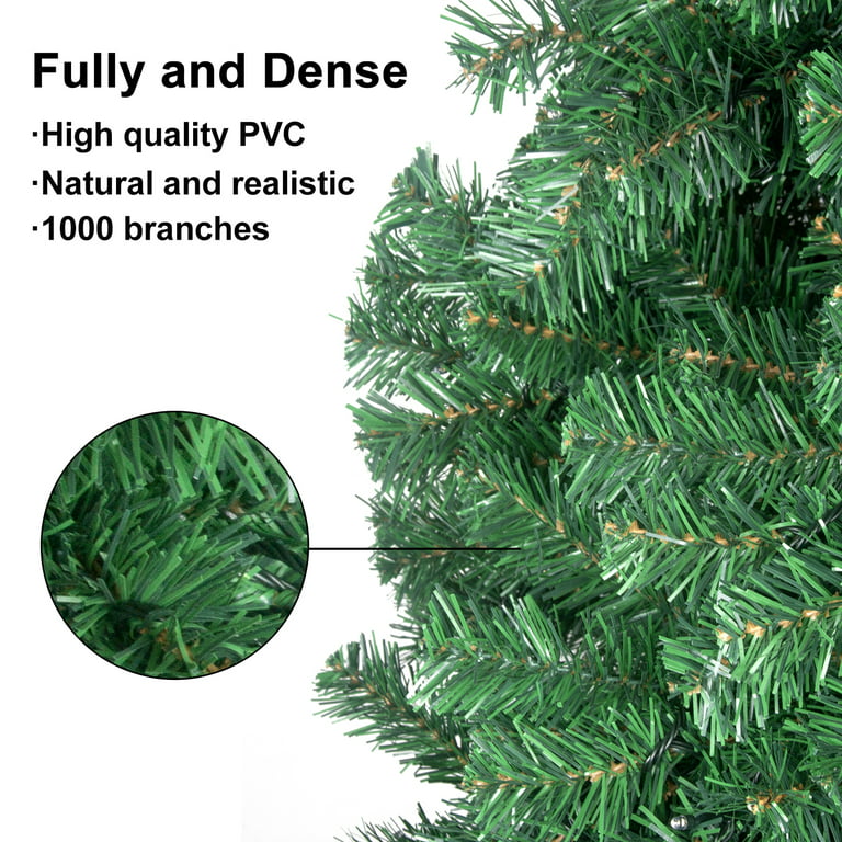 7Ft Pre-lit Artificial Christmas Trees Xmas Detachable Tree with 1000  Branch Tips Decoration with DIY 450 LED Lights 8 Lighting Modes 