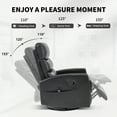 thumbnail image 7 of Leumius Manual Recliner Chair with Massage and Heat for Adult,360° Swivel Rocker Chair with Ergonomic High Backrest,Glider Recliner Nursery Chair with Side Pockets for Living Room,Black PU, 7 of 7