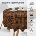 thumbnail image 5 of Round Tablecloth 60 Inch, Brown Glen Plaid Round Tablecloths Wipeable Table Cloth Farmhouse Tablecloth for Dining, Parties, Camping, 5 of 8