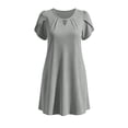 thumbnail image 6 of SOOMLON Short Summer Dresses for Women Plus Size Slit Neck Petal Sleeve Mini Dress Ruched Sundress Vacation Dresses, 6 of 6