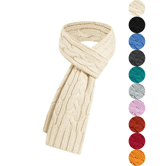 VALSEEL Winter Scarves Knit Scarf Thicken Winter Warm Soft Neck Wrap Scarf for Unisex Cold Weather Use Beige