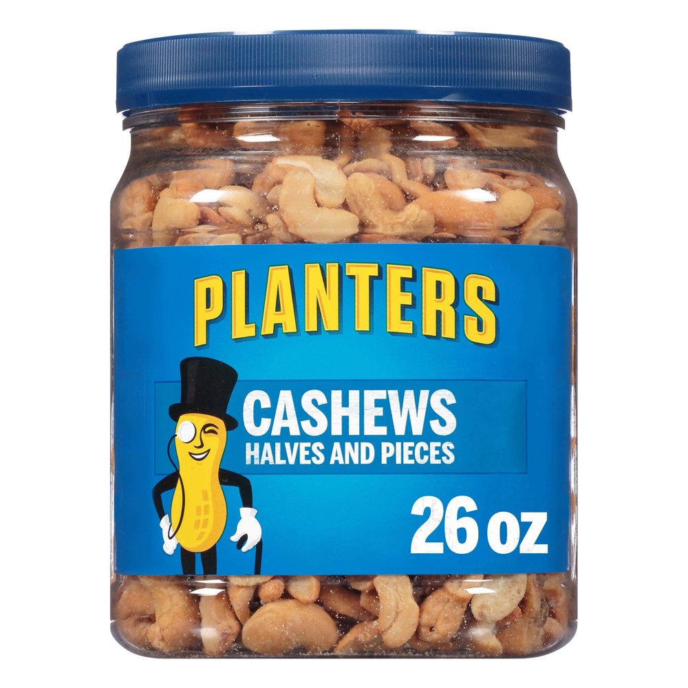 PLANTERS Cashew Halves & Pieces, 26 oz. Resealable Canister Energy