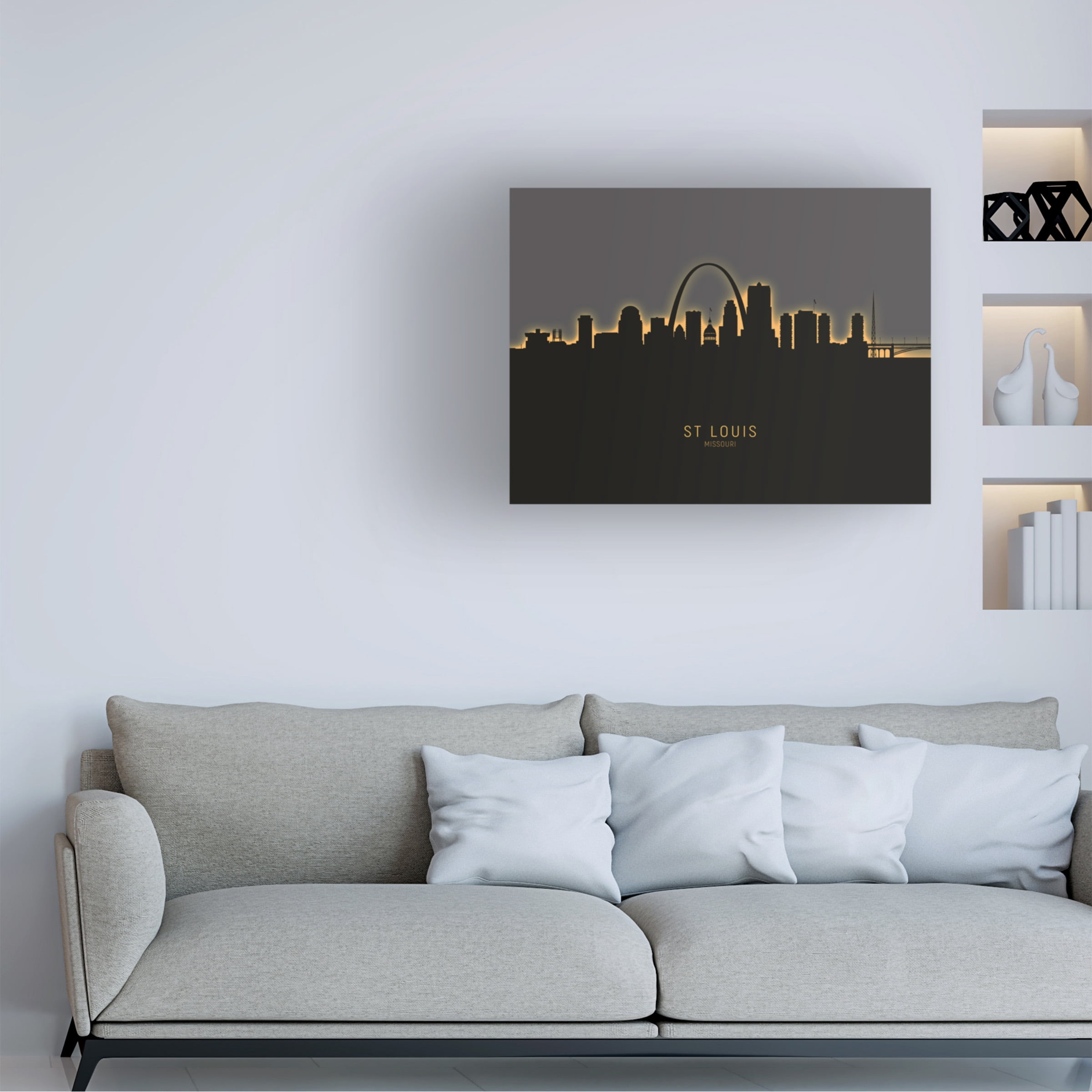 Michael Tompsett 'St Louis Missouri Skyline Glow II' Canvas Art