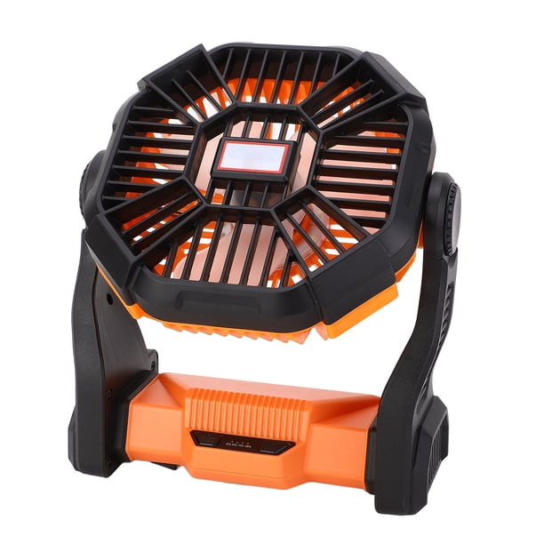 Ventilador De Camping Con Luz LED, Ventilador De Camping Portátil De 8000 MAh, Velocidad Ajustable, Funciona Con Pilas, Multifunción Para Pescar