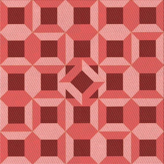 Ahgly Company Indoor Square Patterned Love Red Area Rugs, 4' Square