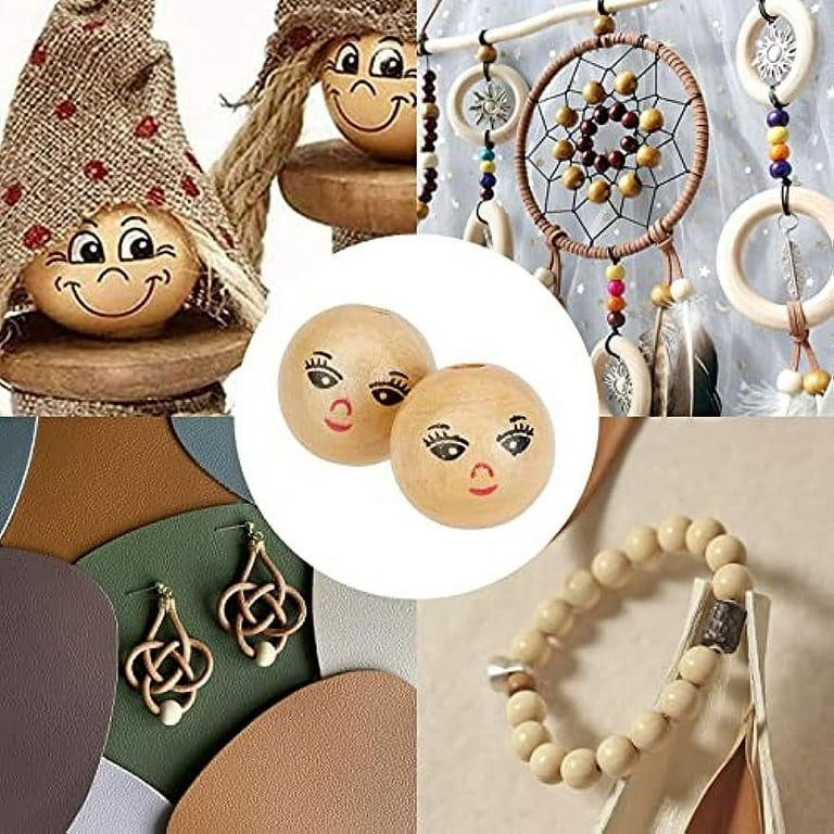 50 Pcs Smile Wooden Beads Wooden Craft Beads With Holes Diy Jewelry  Bracelet Necklace Diy Wooden