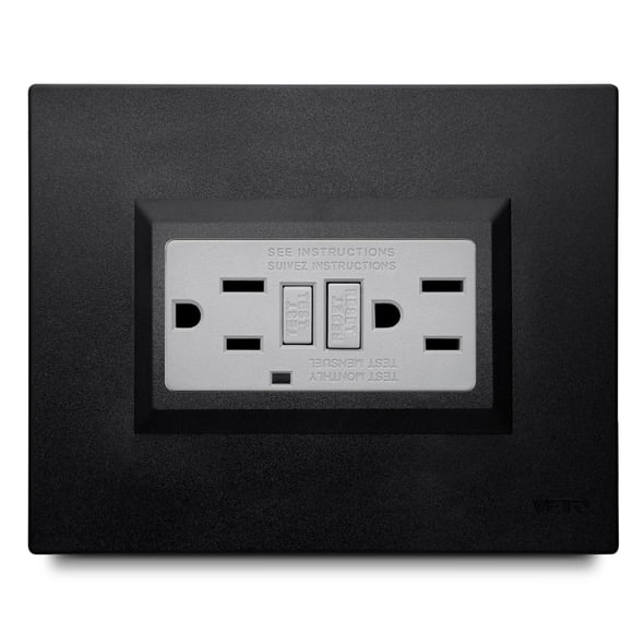 Tomacorriente Doble GFCI 15A, negro