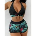 thumbnail image 5 of 2024 Halter Bikini Set Short Swimsuit Women High Waist Swimwear Female Printed Bathers Swimming Bathing Swim Suit Beachwear, 5 of 7