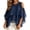 Navy, variant on JIAYUE Women's T Shirt Crew Neck Off-shoulder Layered Ruffle Chiffon Tees Flowy Short Sleeve Sheer Casual Tops Spring Summer Loose Fit Shirts For Party Daily Vacation