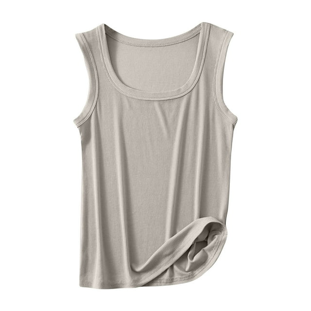 Timegard Camisoles d'Entraînement pour Femmes Col Rond Sans Manches Chandails de Sport Décontractés Haut Basique Uni