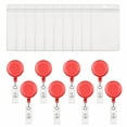 thumbnail image 1 of MUKA 50 Pcs Translucent Retractable Badge Reels with Vertical Style ID Card Badge Holders Sets, 1 of 8