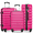 Rose Red, variant on 3 Piece Luggage Sets with 6 PC Organize Bags Lightweight Suitcases with Spinner Wheels, Pink