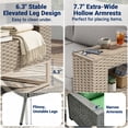 thumbnail image 4 of Muphyers 9 Piece Patio Furniture Conversation Set, 43 Inch 55,000 Aluminum Propane Fire Pit Table, All-Weather Wicker Rattan Sectional Sofa, Wooden Table, Wide Armrests for Deck Garden Yard,Brown, 4 of 14
