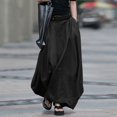 thumbnail image 2 of Womens Summer Fashion Skirts Casual Solid Color Long Skirts Elastic Pocket Loose Zipper Female Skirt Vacation Daily Wear, 2 of 4