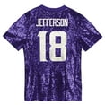 thumbnail image 3 of Girls Youth Justin Jefferson Purple Minnesota Vikings Sequin V-Neck Fashion Jersey, 3 of 3