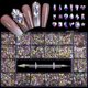 thumbnail image 1 of 2500pcs Nail Art Rhinestones Kit,3D Mix Nail Art Rhinestones Crystals 12 Kinds 300 Special Shaped Diamonds+2200 Nail Rhinestones for Acrylic Nails wit, 1 of 5