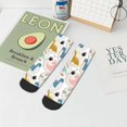 thumbnail image 7 of Rateoe Cute Dinosaurs Pattern Quarter Crew Socks,Toe Seamed Ankle Socks,Cotton Cushioned Breathable Athletic Crew Sports Socks, 7 of 7