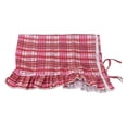 thumbnail image 2 of Handmade Oven Skirt, Farmhouse Kitchen Decor, Plaid Oven Curtain, Heat-Resistant Rustic Tie Top Stove Skirt, Window Half Curtain, Decorative Oven Door Curtain for Cottage, Easy Install, Cherry Red, 2 of 7