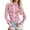 Pink, variant on CAIXIA Valentine Women's Mesh Tops Cute Heart Long Sleeve Sheer T Shirts See Through Blouse Bodycon Clubwear