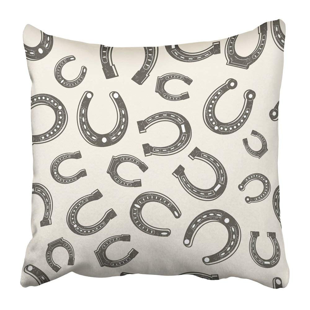 BPBOP Black Horse Horseshoes Light with Dark Gray on Grey Brown Luck
