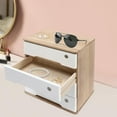 thumbnail image 4 of 4-Drawers Desk Storage Box with Lock, Desktop Wooden Storage Organizer, Wood Storage Shelf Rack, Night Stand Table Organizer, Stackable Wooden Tool Box for Home Office, 4 of 9