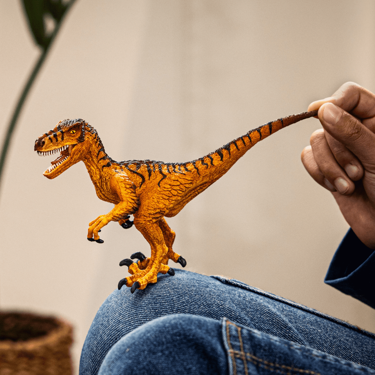 Schleich Dinosaurs - 7" Realistic Velociraptor Dinosaur Toy. Dino Action Figure with Movable Jaw - Fun- Imaginative Play Figurine Dinos - Cool Toys for Kids Ages 5+- 15045
