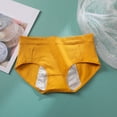 thumbnail image 2 of Sngxgn Women's Cotton Stretch Underwear Briefs Soft Breathable High Waisted Full Coverage Ladies Panties(Yellow,L), 2 of 5