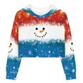 thumbnail image 2 of Renewold Blue Red Snowman Crop Hoodie for Teen Girls 11-12T Fashion Christmas Loose Streetwear Tracksuit Y2K Hooded Pullover Sweatshirt T-shirt Soft Gym Workout Clothing, 2 of 4