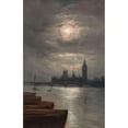 thumbnail image 3 of George Hyde Pownall 17x24 Black Modern Framed Museum Art Print Titled - The Moonlit River, 3 of 5