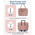 thumbnail image 3 of BAGSMART Tote Bag for Women, Puffer Tote Bag with Zipper, Travel Essentials Quilted Nurse Bag Carry On Bag for Travel Work, Dark Pink, 3 of 7