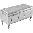 thumbnail image 3 of RSJIWOGZ L\u201CKeKe Upholstered  Bench Entryway Bench Ottoman  Safety Hinges Hallway Bedroom Living Room Available 250 LBS.(Gray), 3 of 6