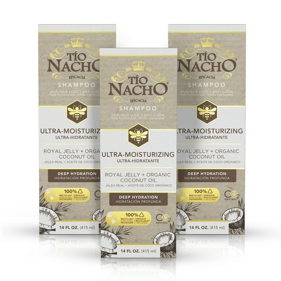 Tio Nacho Coconut Oil Ultra Hydrating Shampoo- Anti Hair Loss, Value 3 Pack, 14 oz