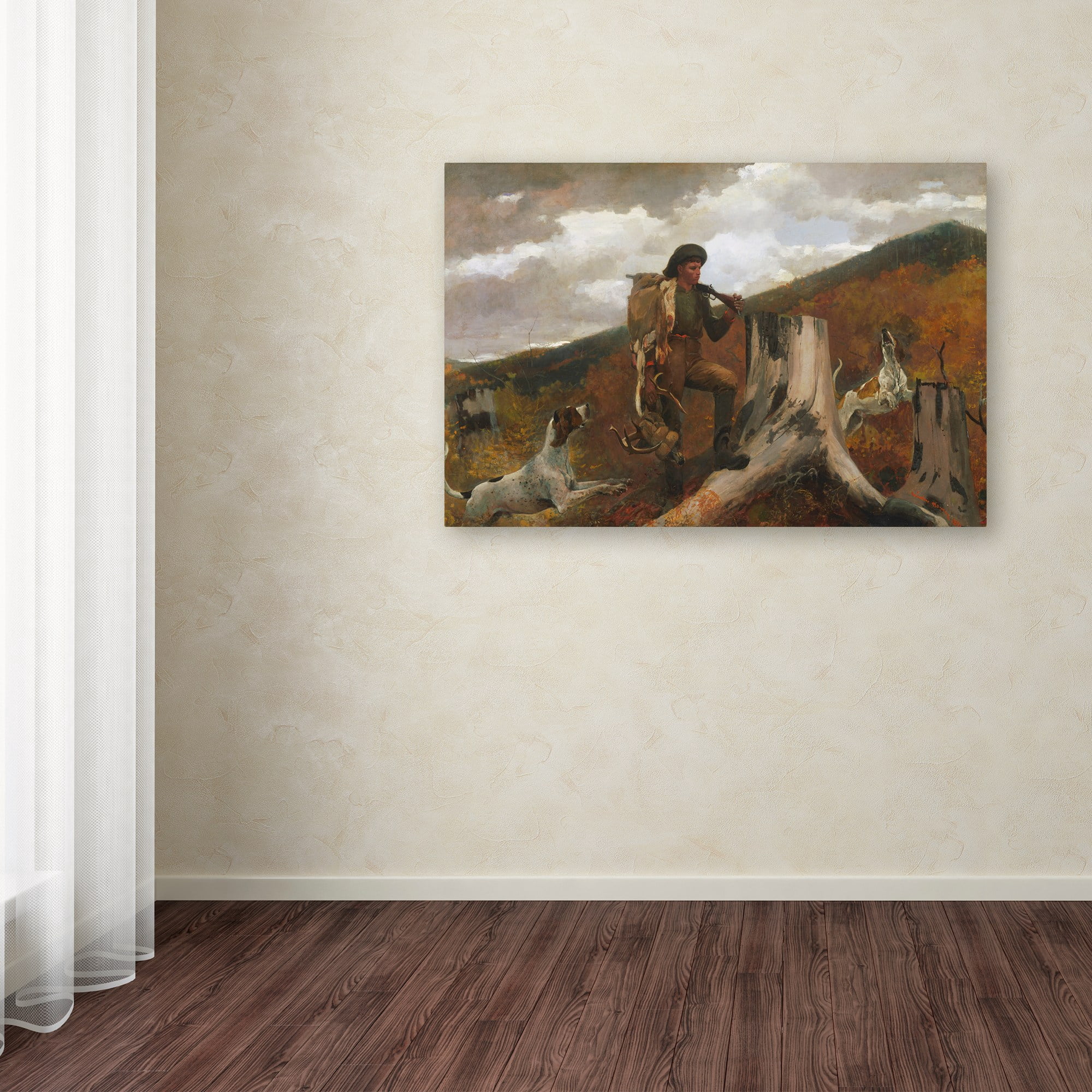 Homer 'A Hunter And His Dogs' Canvas Art