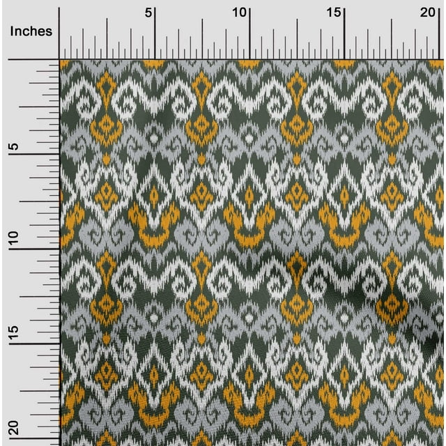 oneOone Polyester Lycra Fabric Diamond & Swirl Ikat Fabric Prints By Yard 56 Inch Wide