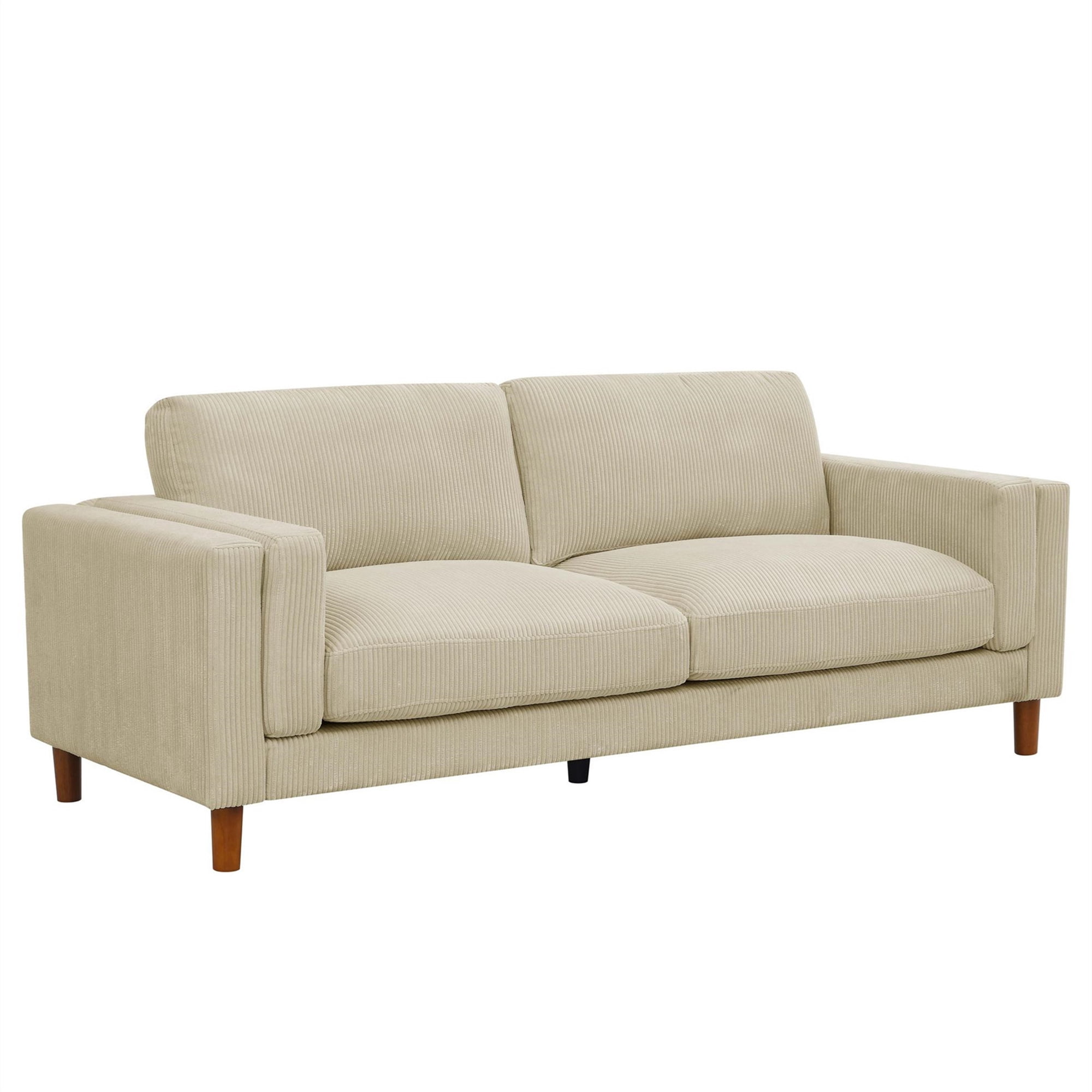 Aukfa 87" Modern Sofa Couch Oversized 3-Seater Sofa for Living Room, 23" Deep Seat, Corduroy, Beige