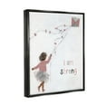 thumbnail image 2 of Stupell Industries I Am Strong Motivating Kids Kite Flying Painting Graphic Art Jet Black Floating Framed Canvas Print Wall Art, Design by Sally Swatland, 2 of 5