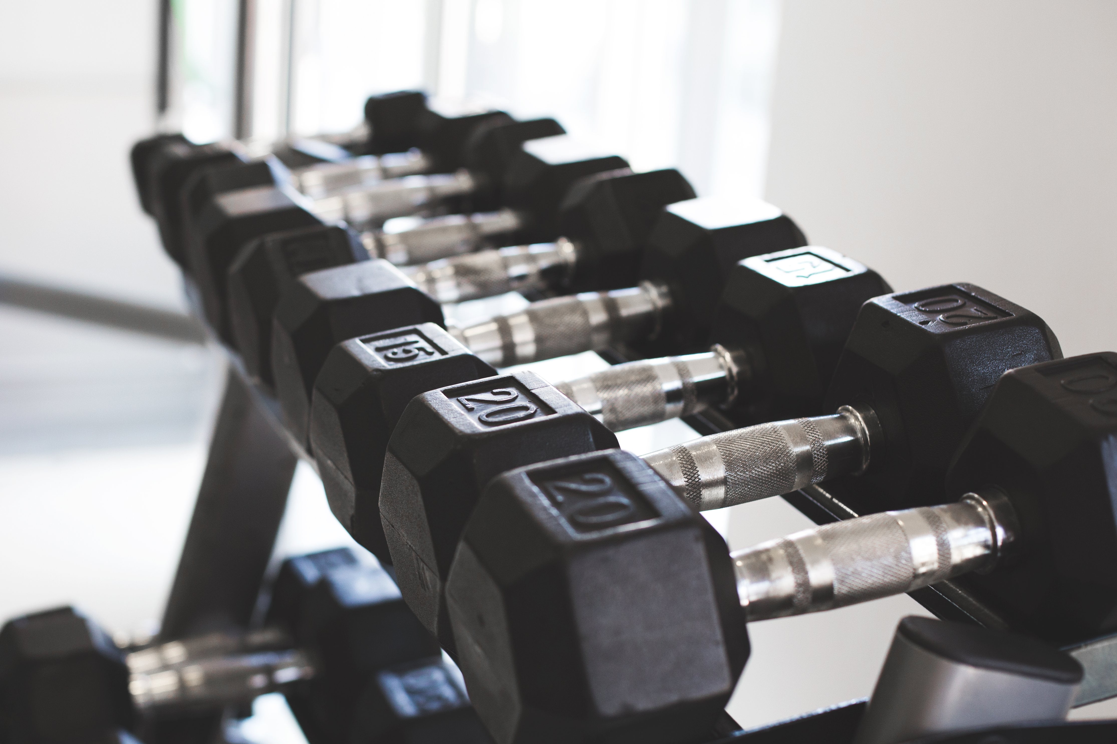 Gymenist, 45lb Rubber Hex Dumbbell, Single