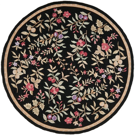 Safavieh Easy Care Ophelia Floral Area Rug, Black, 8' x 8' Round