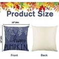 thumbnail image 2 of Hello Autumn Blue Pumpkin Maple Leaf Throw Pillow Covers 18x18 Set of 4, Fall Thanksgiving Harvest Pillows Decor Outdoor Farmhouse Seasonal Throw Cushion Case for Home Sofa Decor, 2 of 6