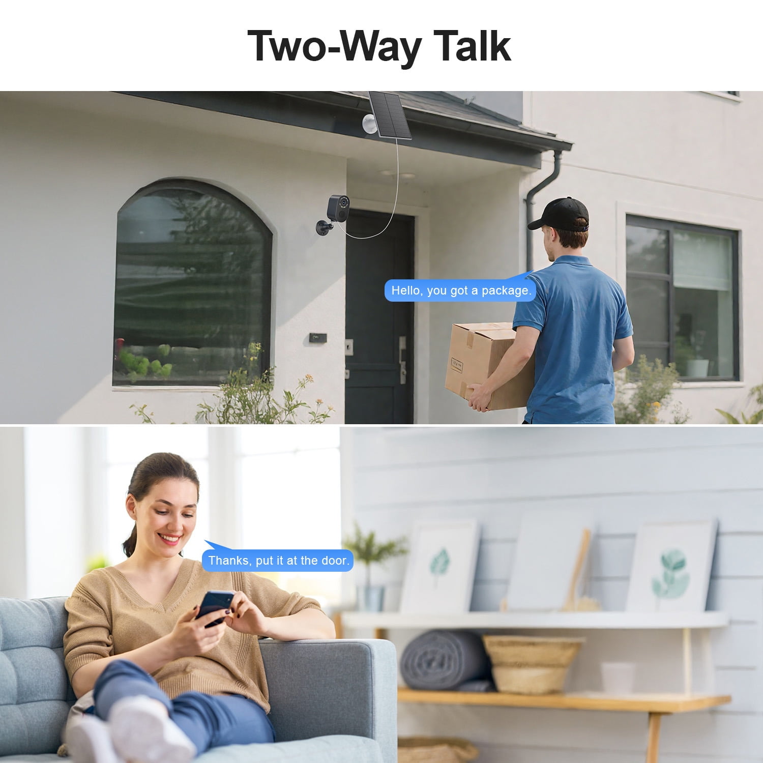 Jqimn 2K Solar Security Camera, 2.4GHz WiFi Security Cameras Wireless Outdoor, Battery Powered Cameras for Home Security, Color Night Vision, 2-Way Audio, Waterproof