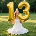 thumbnail image 4 of 40 Inch Gold Balloon Number 1 First Birthday Jumbo Mylar Foil Helium Balloon for 10 21 31 Birthday Digital for Birthday Party Wedding Anniversary Party Decorations, 4 of 15
