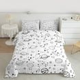 thumbnail image 3 of Manfei Outer Space Teen Bedding Comforter Set, White Black Stars Galaxy Twin Comforter Sets, Starry Sky Planet Reversible Bedding Set, Luxury Bedroom Decor, 2 Pieces, 3 of 9