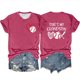 thumbnail image 1 of Camiseta de Manga Corta de Cuello Redondo Impresa para las Mujeres, Camisetas Casuales de Mujer, 1 of 3