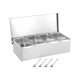 thumbnail image 4 of Tarros de especias de acero inoxidable, contenedor de almacenamiento con múltiples compartimentos, caja de condimentos, tarro para Bar, cocina, hogar 4 rejillas, 4 of 8