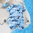 thumbnail image 3 of Lullu Newborn Boy Swimsuit Short Sleeve Rash Guard One-Piece Bathing Suit with UPF50+, 3 of 8