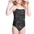 thumbnail image 3 of FOR U DESIGNS Math Theme One Piece Swimsuit Girls Black Summer Swimwear for Girls Kids 9-10T Novelty Halter Bathing Suit with Adjustable Strap, 3 of 6