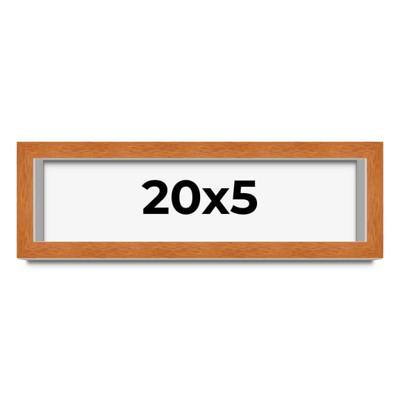 20x5 IN Shadow Box Frame Brown | 0.875 Inches Deep Real Wood Contemporary Shadowbox Display Frame |