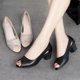 thumbnail image 4 of Sandalias Ropa exterior para mujer Zapatos de mujer Zapatillas Moda para mujer Tacón grueso Zapatos de una sola capa Sandalias con punta de pez, 4 of 5